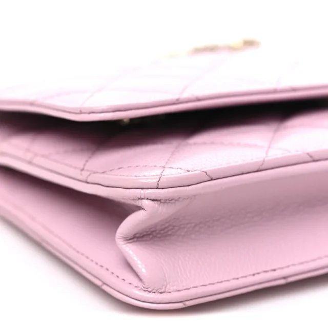 Chanel Caviar Quilted Wallet on Chain WOC Light Pink in Pink Caviar leather from FASHIONPHILE, photo 10 of 12