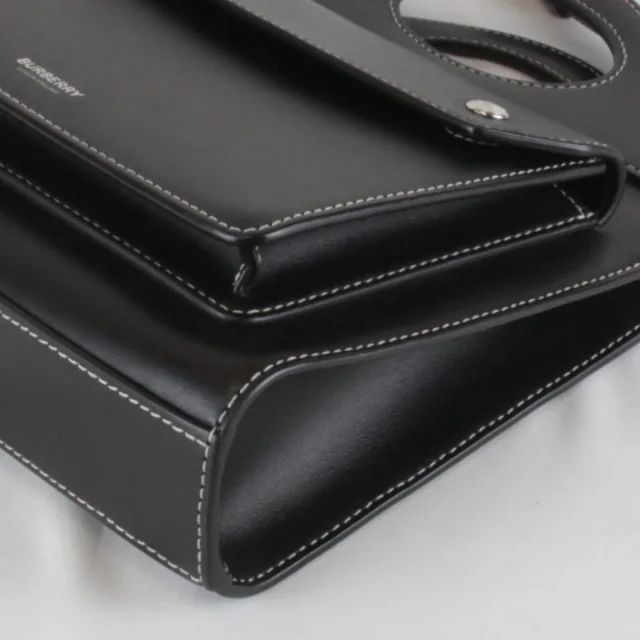 Burberry Mini Pocket Bag Leather Handbag in Black Leather from LuxUness, photo 3 of 9