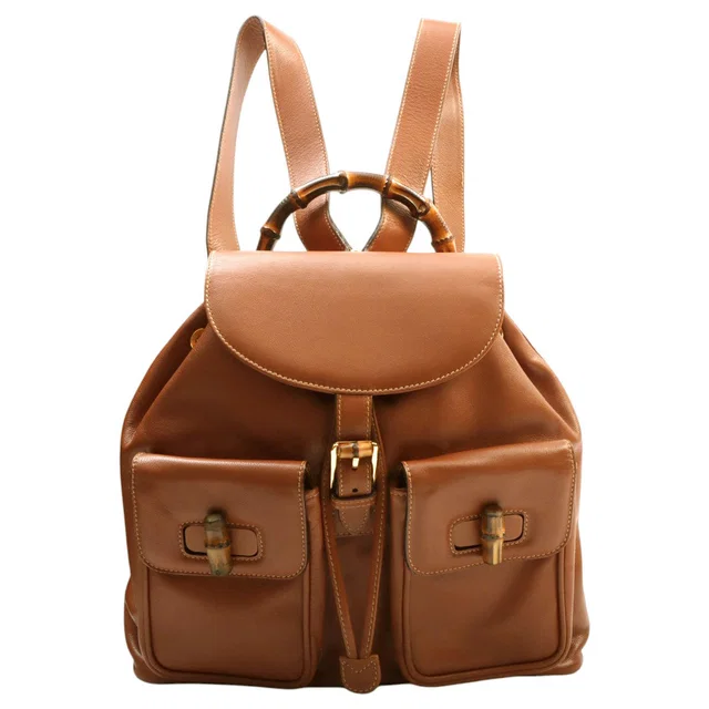 Gucci Bamboo Backpack Brown in Brown Leather from VINTAGE QOO TOKYO