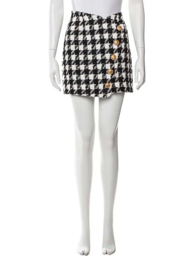 Balmain Nylon Mini Skirt in black Nylon from The RealReal