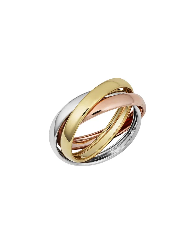 14K Italian Gold Tri-Tone Rolling Ring, image 1 of 1 from Rue La La