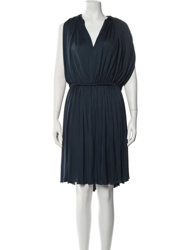 Lanvin V-Neck Mini Dress in blue from The RealReal