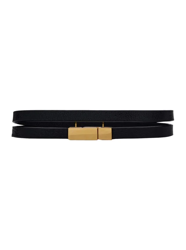 Saint Laurent Bracelet — Black Lamb Leather Bracelets in Black Lambskin from HEWI, photo 2 of 3