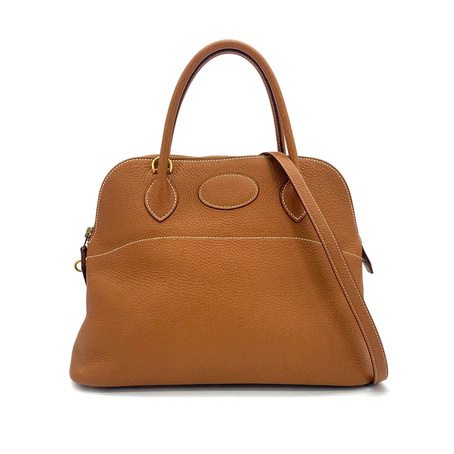 Hermès Bolide 31 Gold Togo Hand Shoulder Bag 2006 Square J Gold Hardware in Gold Togo leather from Luxury Promise