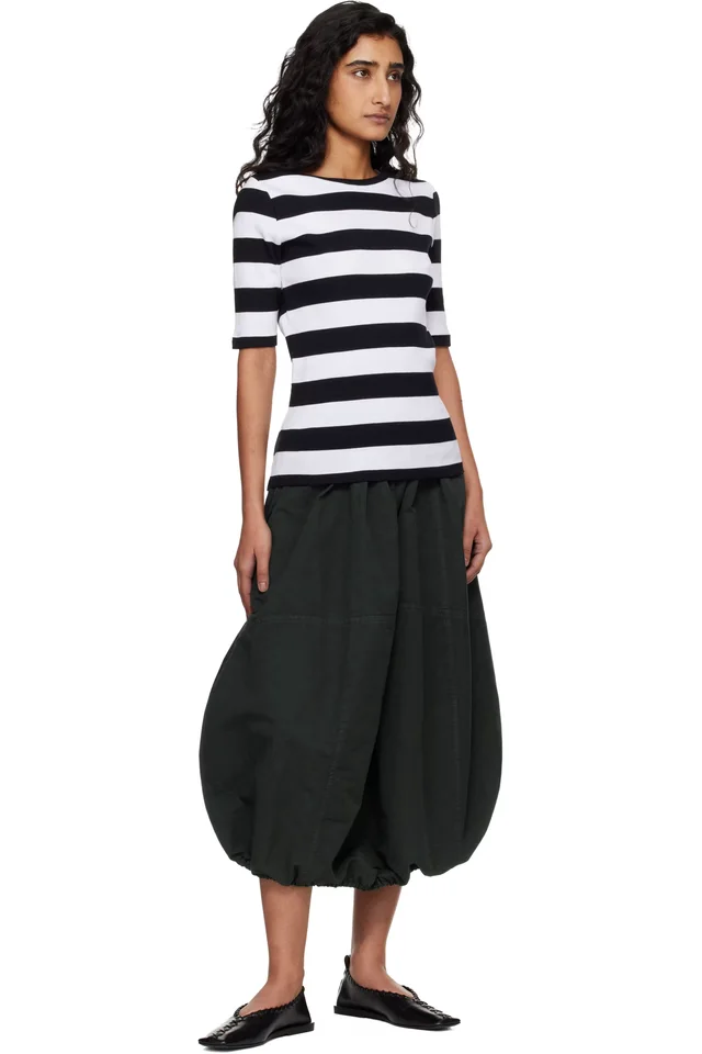 YMC White & Black Striped T-shirt, photo 4 of 4 from SSENSE