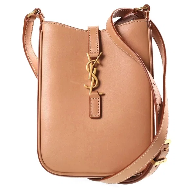 Saint Laurent Le 5 A 7 Cassandra Leather Shoulder Bag Beige in Beige Leather from The Reluxe