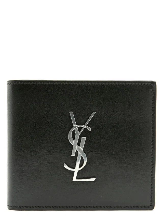 Saint Laurent Logo-Embossed Leather Wallet — Black in Black Leather from HEWI