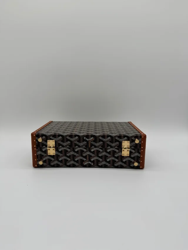 Goyard Grand Hôtel Trunk Bag Black & Tan Gold Hardware in Black from Luxury Promise, photo 10 of 11