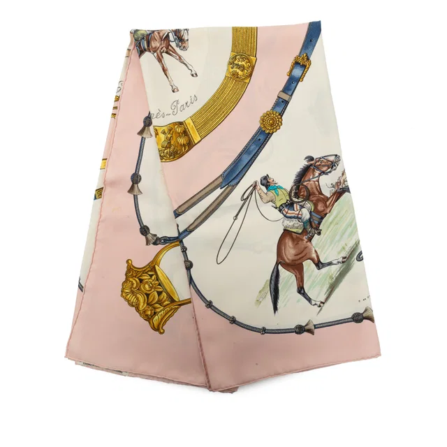Pink Hermès Pampa Silk Scarf 90 Scarves in Pink Silk from Designer Revival
