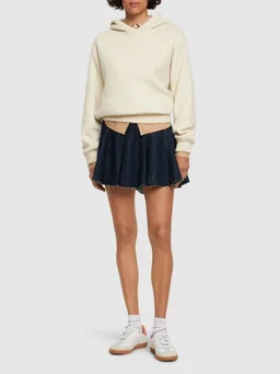 RE/DONE Circle Skirt with Pleats in 64% Cotton, 36% Lycra®, photo 2 of 5 from LUISAVIAROMA