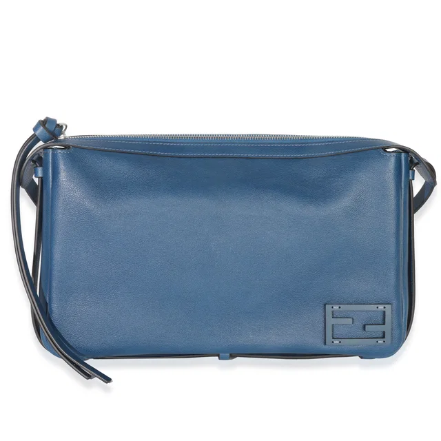 Fendi Blue Nappa Medium Simply Shoulder Bag Leather Handbag in Blue Nappa leather from HEWI