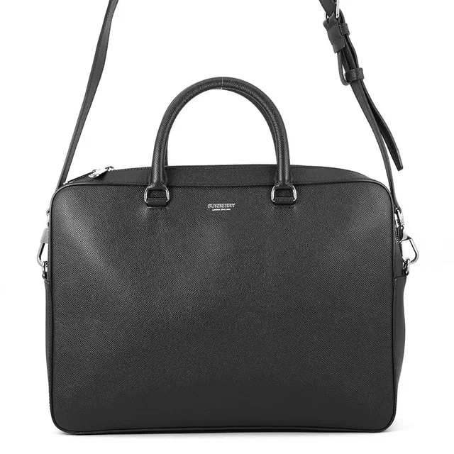 Burberry Ainsworth 2-Way Briefcase Black8014265 Calf Grain Leather in Leather from GALLERY RARE