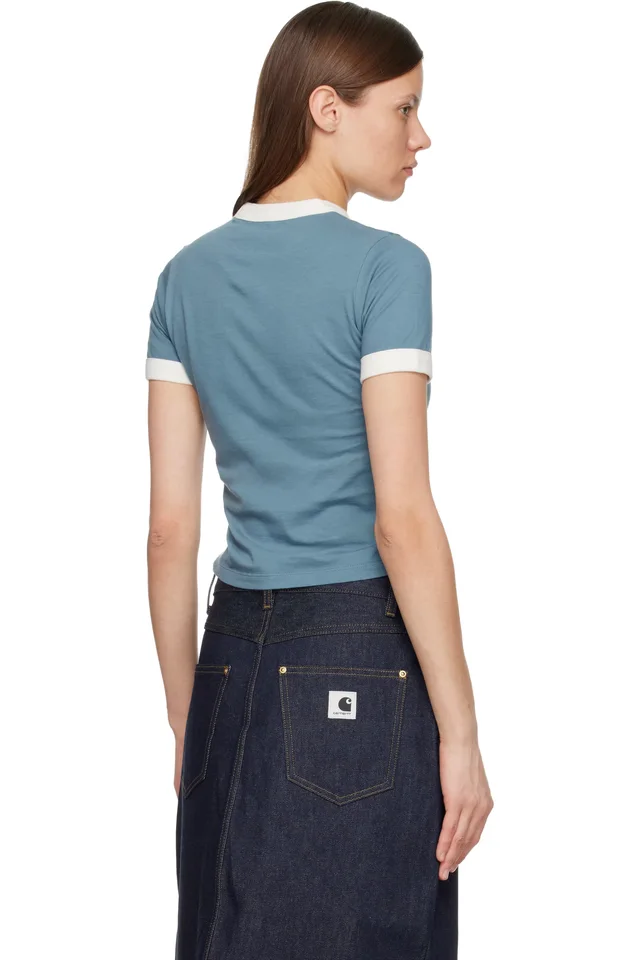 Carhartt Work In Progress Blue Reminiscing Ringer T-shirt, photo 3 of 4 from SSENSE