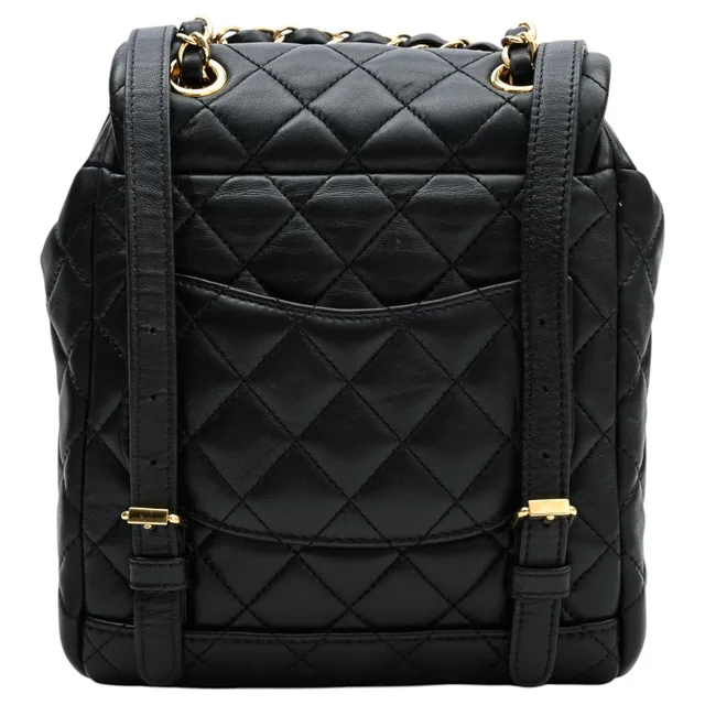 Chanel 2019年頃製 マトラッセステッチCCターンロックバッグパック ブラック from VINTAGE QOO TOKYO, photo 2 of 2