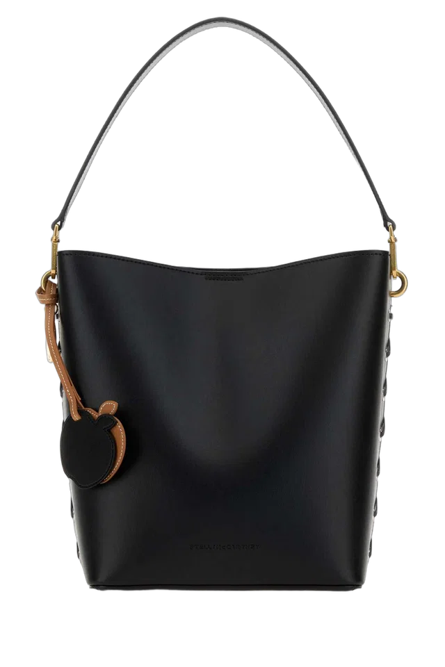 Stella McCartney Structured Canvas & Nylon Shoulder Bag — Black in Black Canvas from HEWI