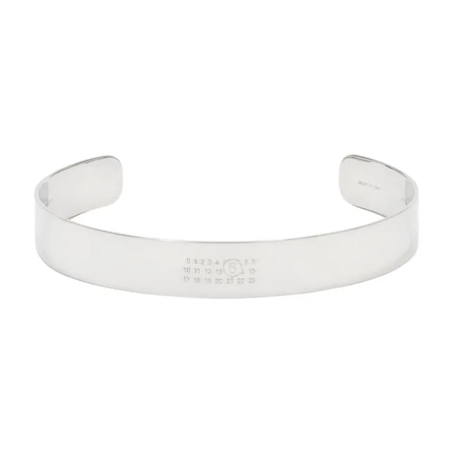 Maison Margiela Minimal Cuff Bracelet — Silver Metal Bracelets in Silver from HEWI