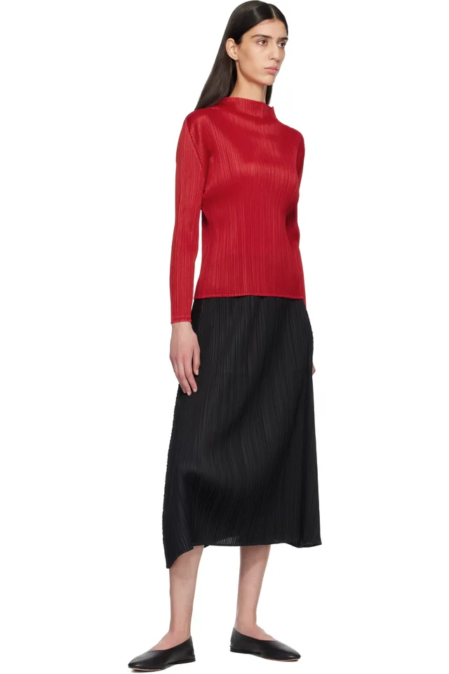 PLEATS PLEASE ISSEY MIYAKE Red Monthly Colors November Top, photo 4 of 4 from SSENSE