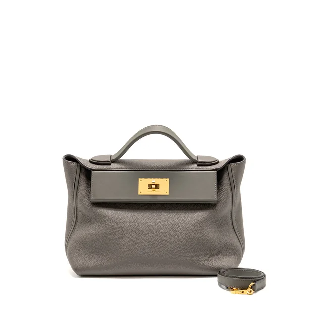 Hermès 2424 24/ -29 Bag Togo/Swift Gris Meyer GHW Stamp U in Grey Togo leather from EMIER