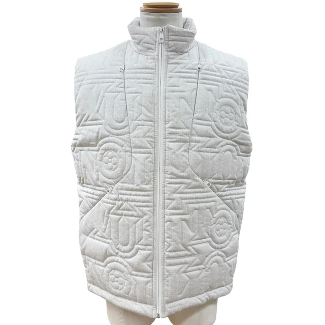 Louis Vuitton Quilted Snow Zip Up Down Vest White 46 in White from The Reluxe