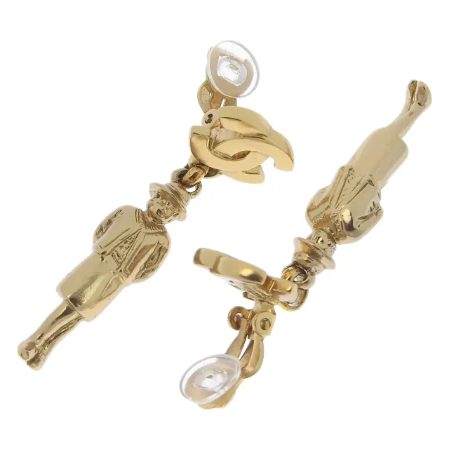 Chanel Mademoiselle Doll Motif Earrings in Gold Gold-plated metal from LuxUness, photo 4 of 6