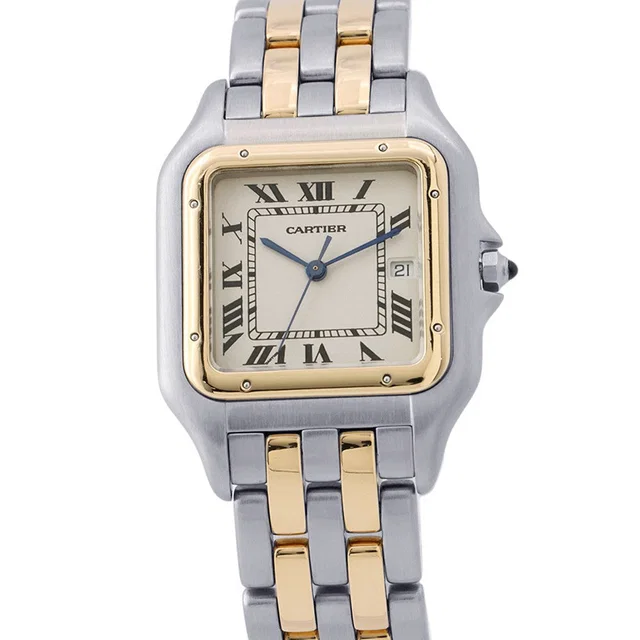 Cartier PANTHERE LM 2 row H39.5mm×W29.5mm Stainless Steel K18YG Ivory DialW25027B6 in White from GALLERY RARE