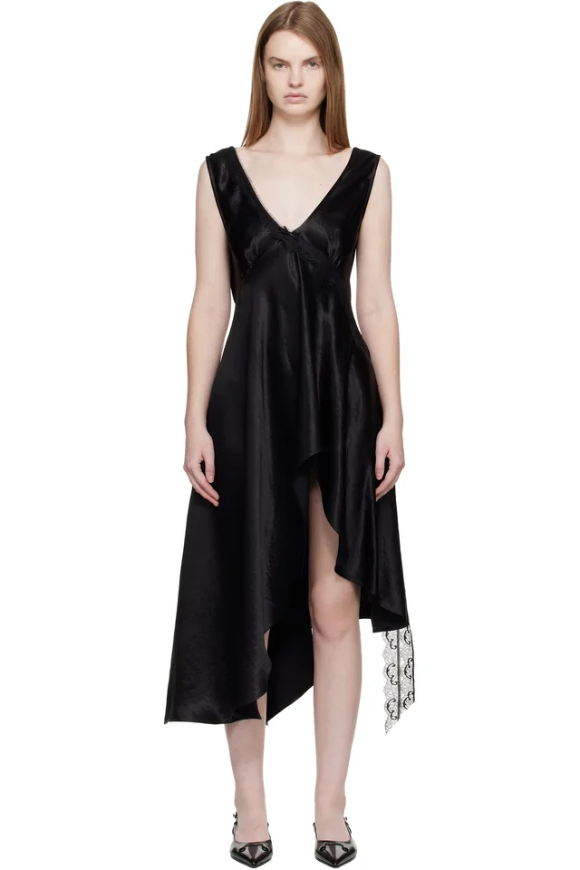 Black Tulip Midi Dress, image 1 of 1 from SSENSE