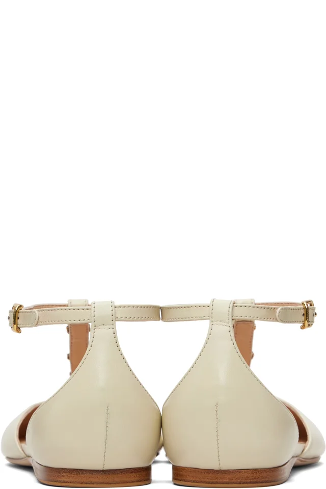 Chloé Off-White Celeste Ballerina Flats, photo 2 of 4 from SSENSE