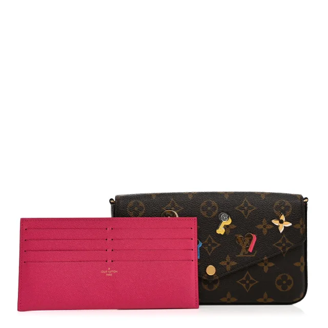 Monogram LV Love Lock Pochette Felicie Chain Wallet in Coated canvas from FASHIONPHILE, photo 3 of 8