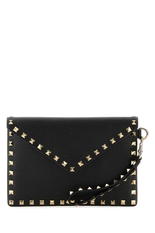 Valentino Garavani Flat Clutch — Black in Black Calfskin from HEWI