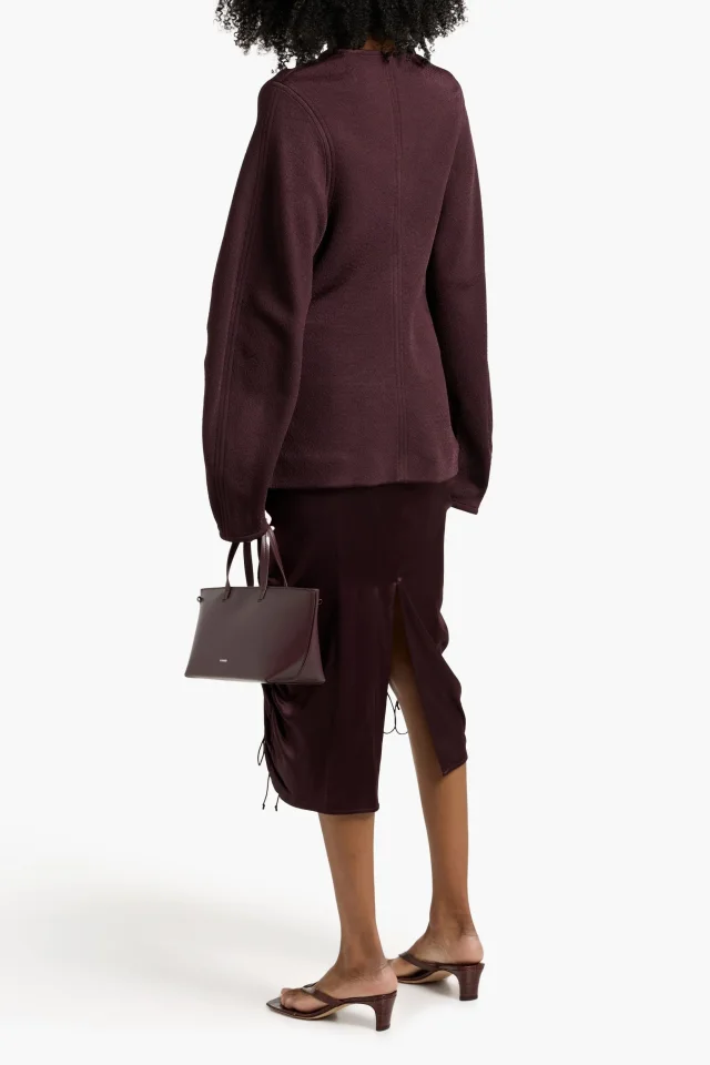 Jil Sander Crepe Long-Sleeved Top in Purple, photo 3 of 4 from THE OUTNET