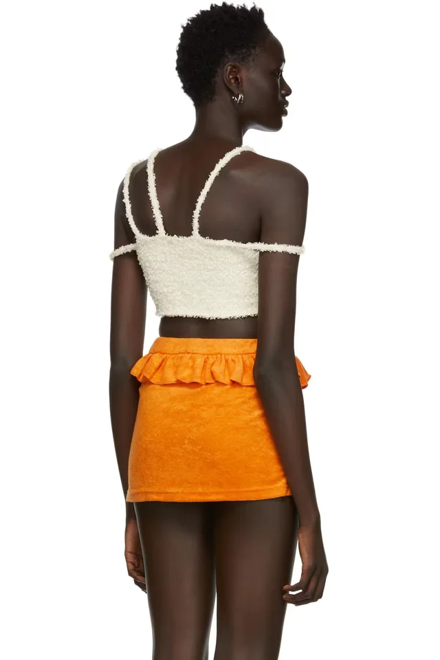 GUIZIO Off-White Bouclé Strap Tank Top, photo 3 of 4 from SSENSE