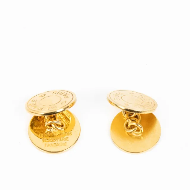 Hermès Clou de Selle Cufflinks in Gold from Labellov, photo 2 of 3