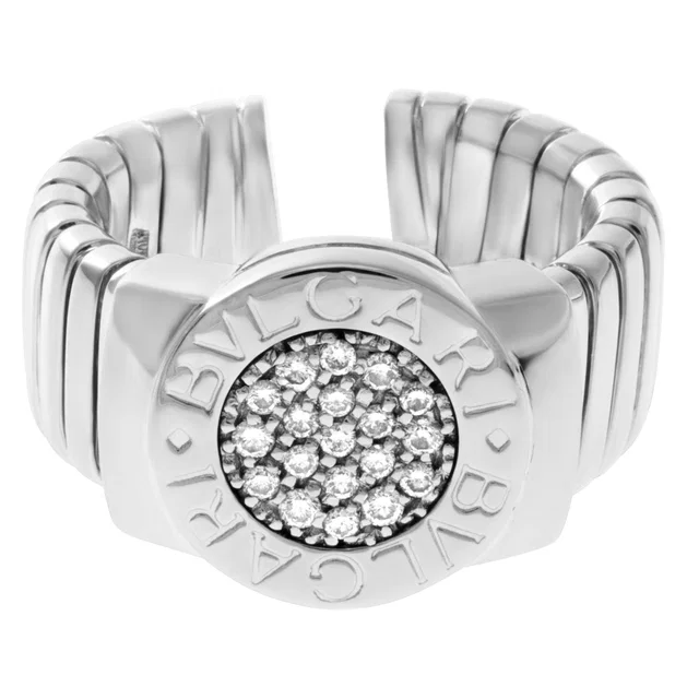 Bvlgari pave diamond ring in White White Gold from Gray And Sons