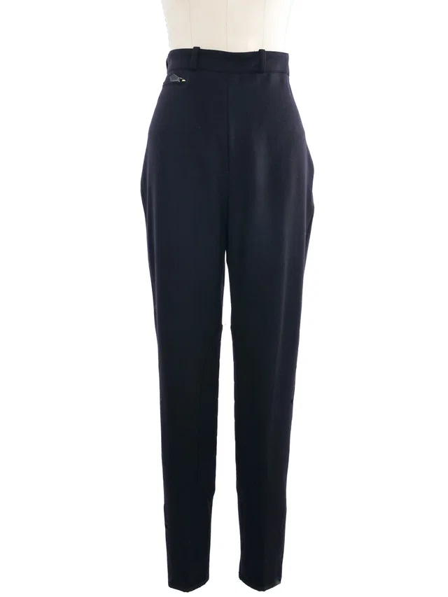 Hermès Black Wool Riding Pants in Black Wool from Arcade Vintage