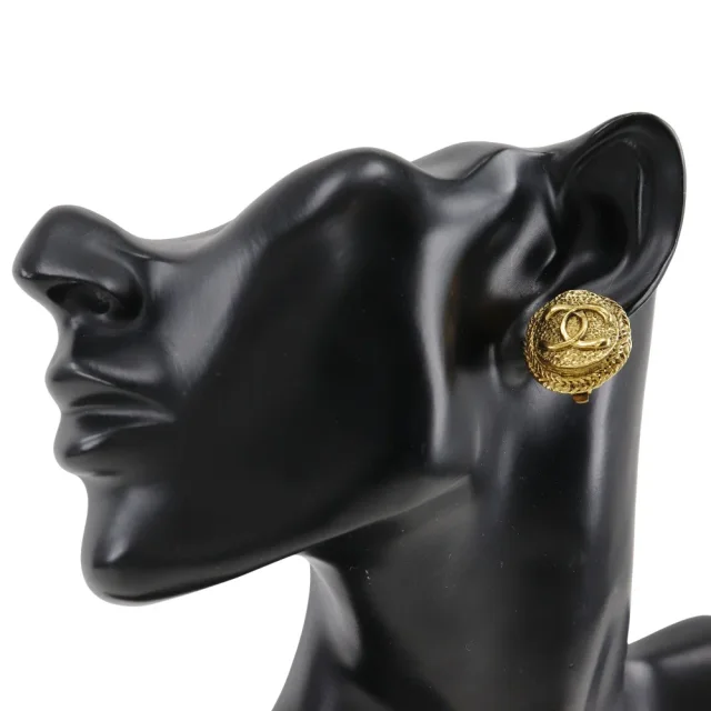 Chanel Coco Mark Vintage Earrings Gold Plated in Gold Gold-plated metal from LuxUness, photo 2 of 7