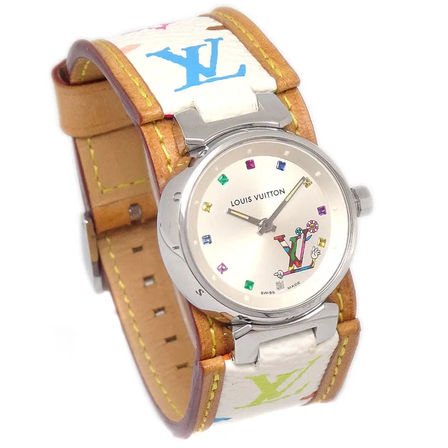 Louis Vuitton × Takashi Murakami Tambour Love Monogram Ref. Q12130 in Canvas from AMORE Vintage Tokyo