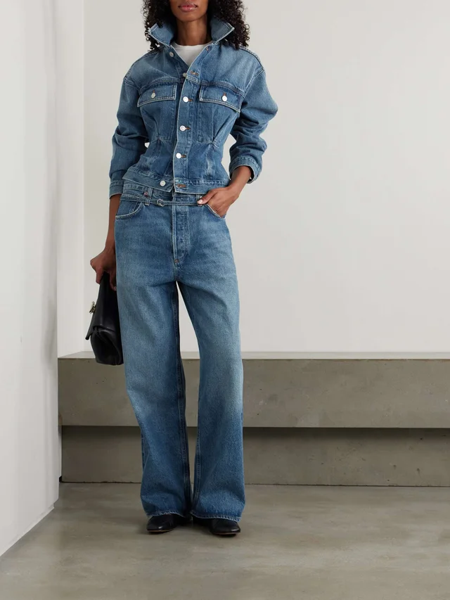 AGOLDE Emmi belted high-rise wide-leg jeans in Blue, photo 2 of 2 from NET-A-PORTER (Canada)