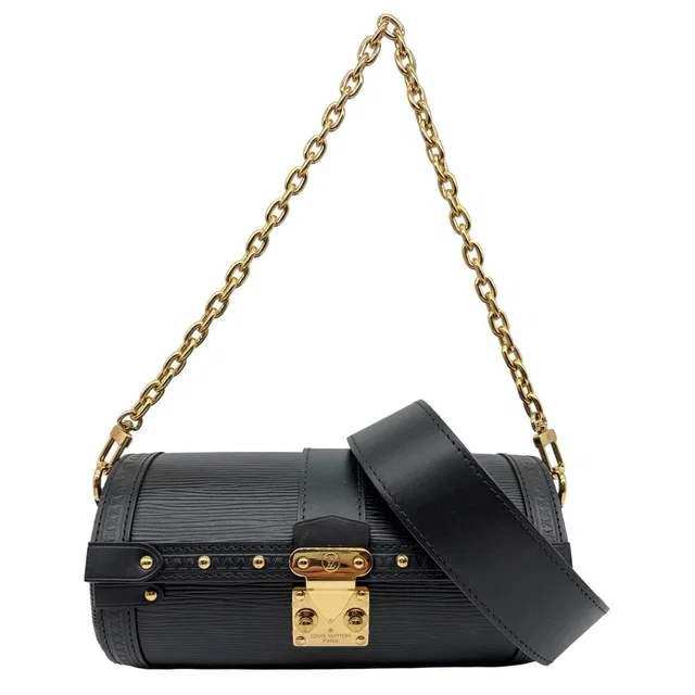 Louis Vuitton Papillon Trunk Epi Leather Shoulder Bag Black from Dallas Designer Handbags