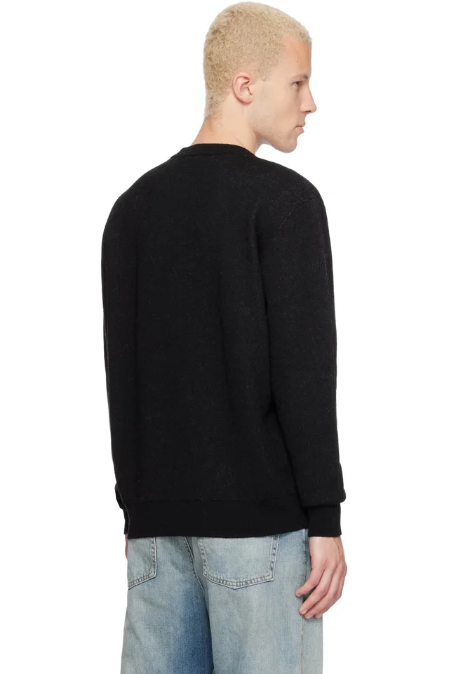 Marine Serre Black Merino Wool Knit LS Sweater, photo 3 of 4 from SSENSE