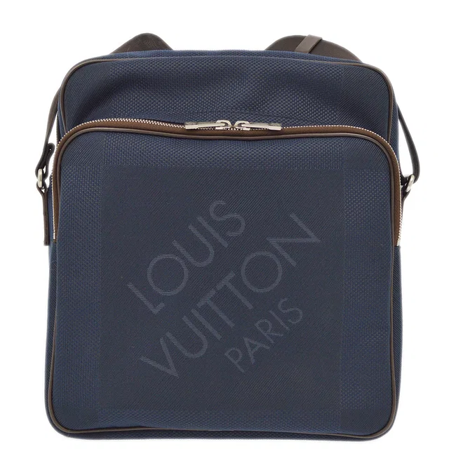 Louis Vuitton 2010 Blue Damier Pilot Shoulder Bag N41159 in Blue Canvas from AMORE Vintage Tokyo