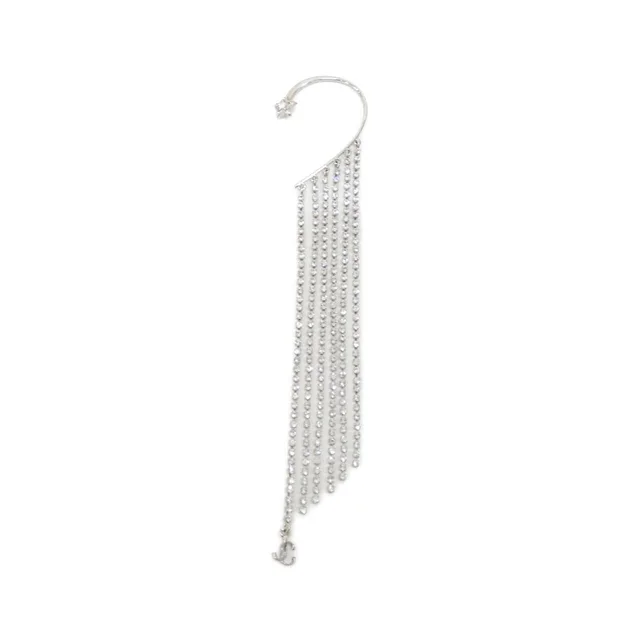 Jimmy Choo ジミーチュウ イヤーカフ in CLEAR(クリア) / SILVER(シルバー)金具 横x縦: 4.7cmx20cm from KOMEHYO