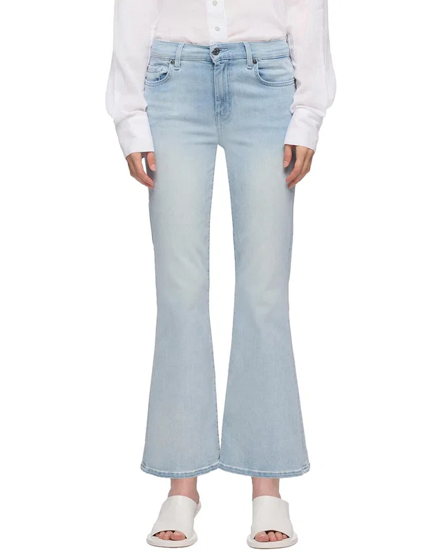 7 For All Mankind Cropped Dojo Jean in Blue, image 1 of 1 from Rue La La