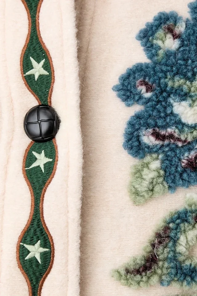 Farm Rio floral-embroidered button-up jacket, photo 3 of 5 from SENSER