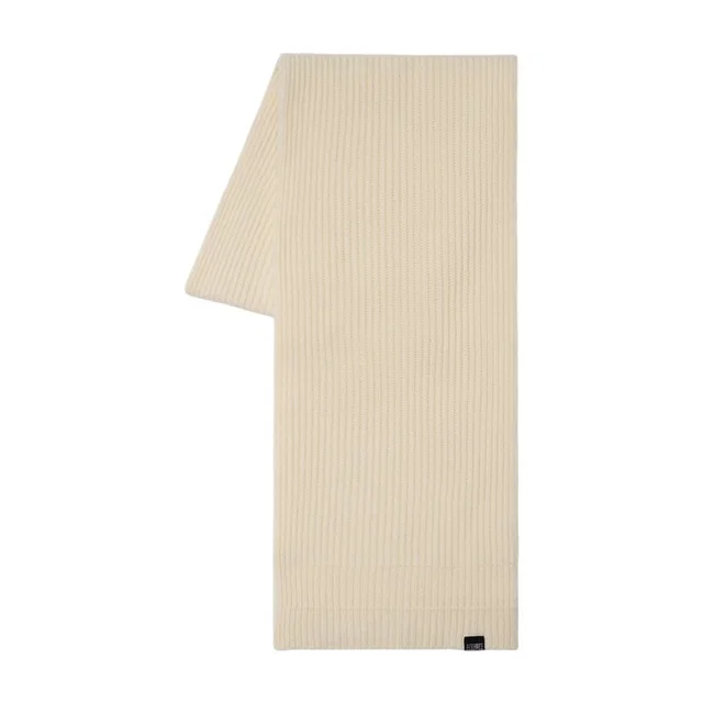 Maison Margiela Ribbed Wool Scarf — White Scarfs in White Wool from HEWI