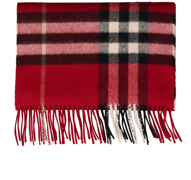 Burberry Check Scarf in Red Cashmere from Designer Exchange