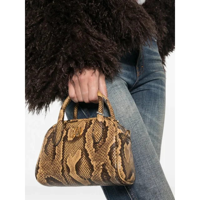 micro MA snake-effect logo-plaque mini bag, image 1 of 1 from SENSER
