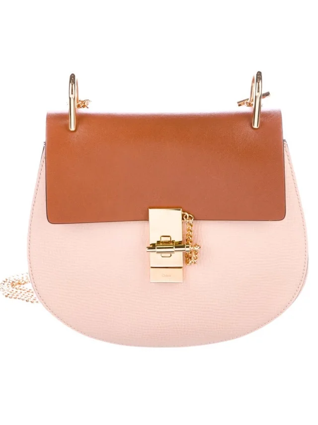 Chloé Two-Tone Pink And Brown Drew Style Crossbody in brown|red Leather from Poshmark