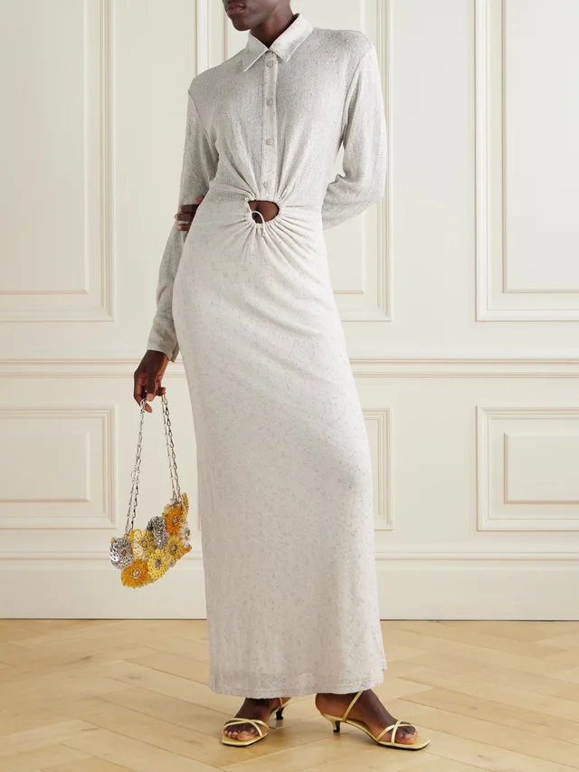 CHRISTOPHER ESBER Embellished cutout metallic mesh maxi dress in Metallic, photo 2 of 2 from NET-A-PORTER (Canada)