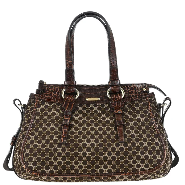 Celine Brown Macadam Tote Bag in Brown Canvas from AMORE Vintage Tokyo