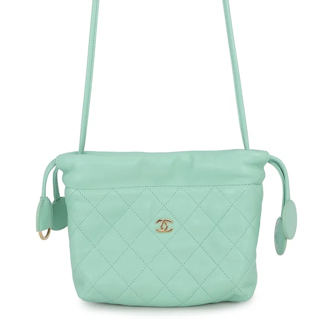 Chanel Strap Clutch Bag Light GreenAP5228 Lambskin in Lambskin from GALLERY RARE